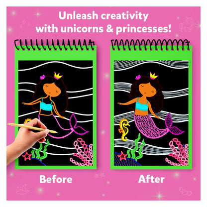 Magical Scratch Art: Party Favors (Pack of 15) | Unicorns & Princesses (ages 3-8)