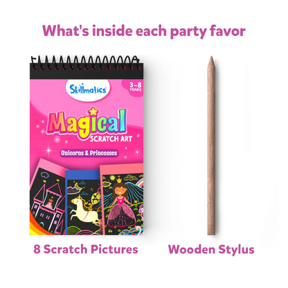 Magical Scratch Art: Party Favors (Pack of 15) | Unicorns & Princesses (ages 3-8)