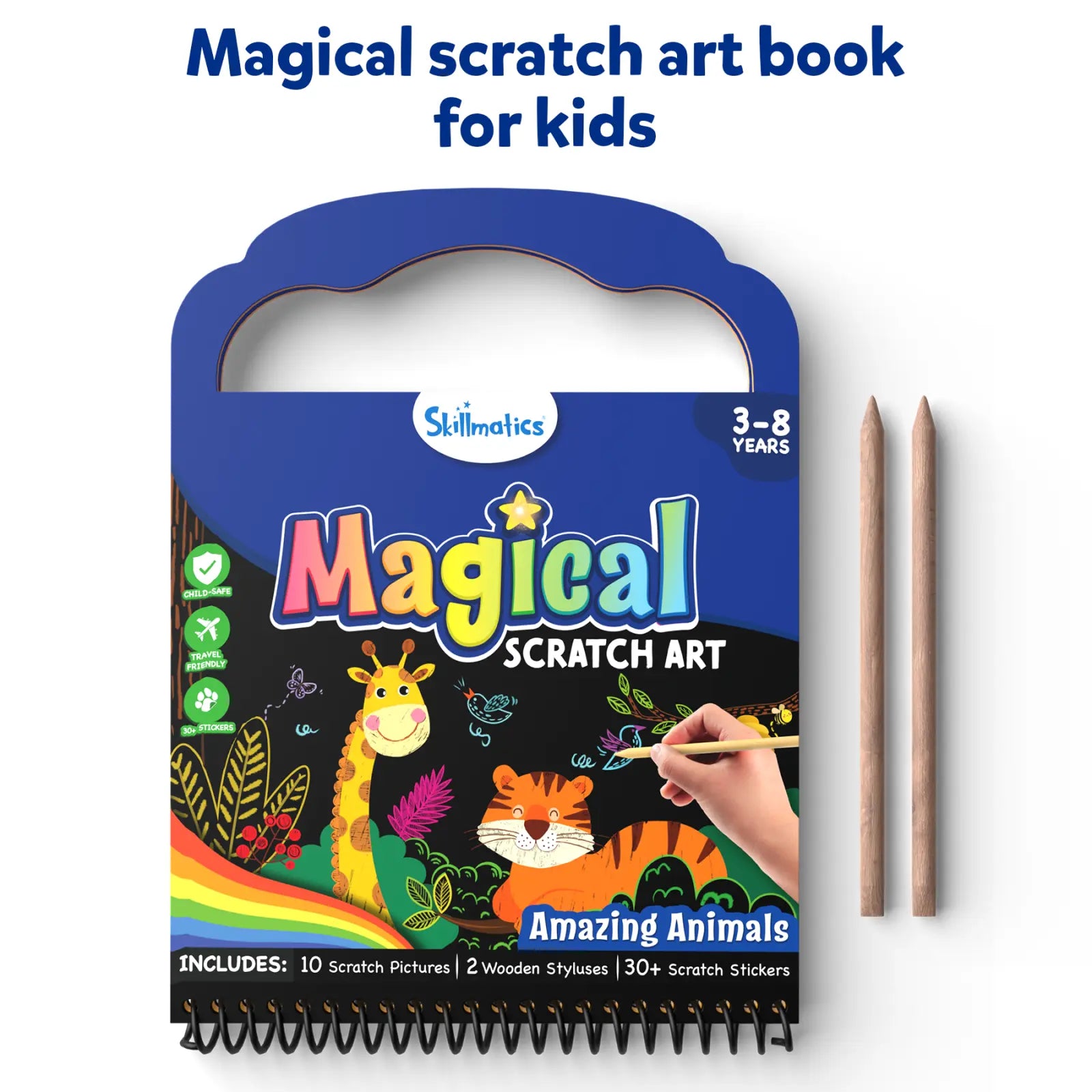 Magical Scratch Art Book for Kids featuring Amazing Animal Designs for children ages 3 to 8
