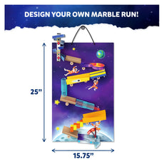 Space-themed marble run design board from Marble Run Craft Kit for DIY kids ages 8-13
