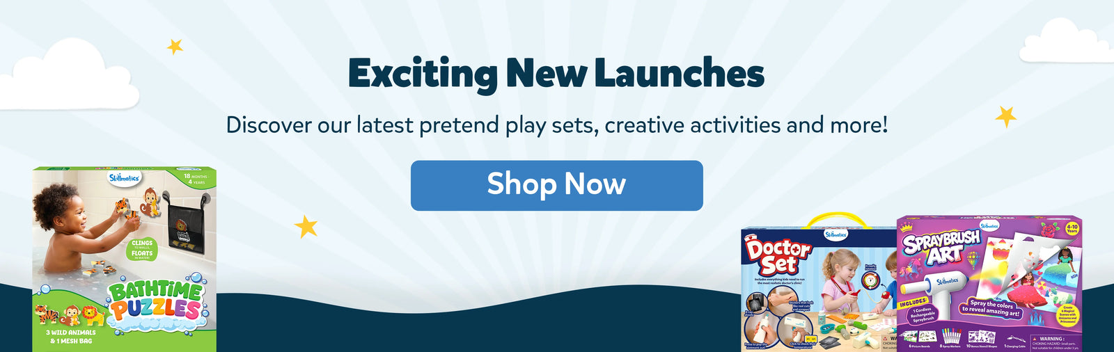 New Launch: Creativity Just Got More Exciting. Explore unique, mess-free art kits for endless creative fun. Features Skillmatics Light-Up Sketcher, Spraybrush Art, and Paint-Over Art. Shop Now.