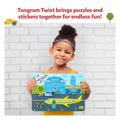 Tangram Twist: Off We Go! | No mess sticker art (ages 4-7)