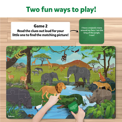Jungle animal puzzle for kids ages 3 to 7 from Piece & Play Amazing Animals collection
