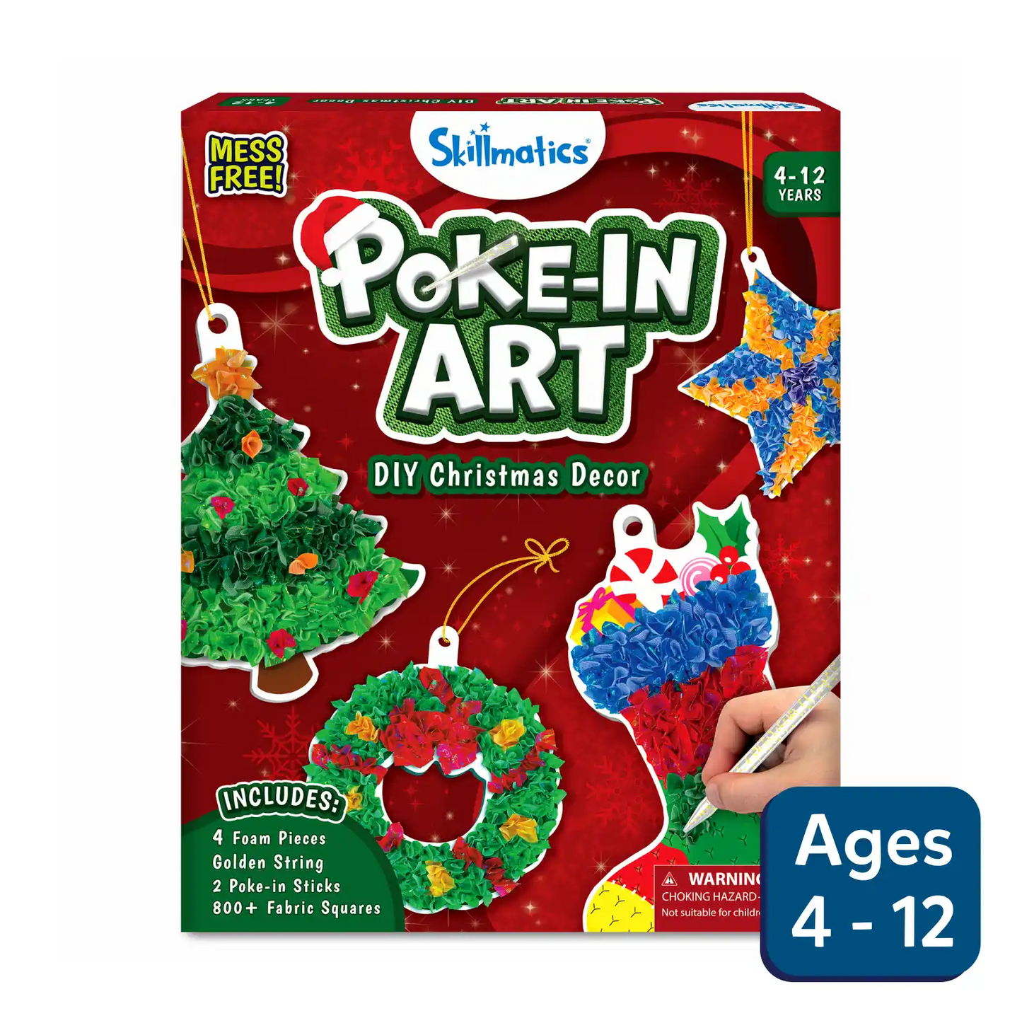 Poke-in Art: DIY Christmas Decor | Mess-Free Art for Kids (ages 4-12)