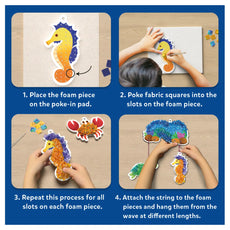 Craft kit instructions for Poke-in Art Underwater Animals mess-free art kit for Kids