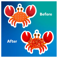 Crab-shaped before-and-after craft project in Poke-in Art Underwater Animals for Kids