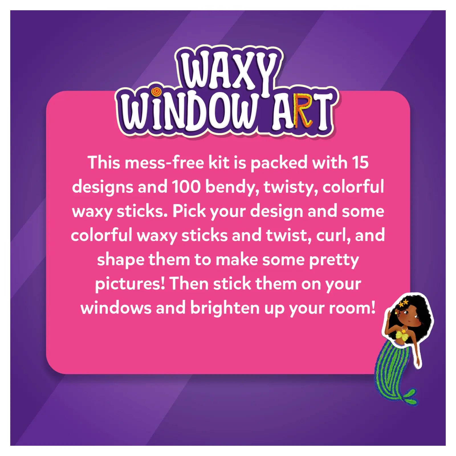 Waxy Window Art Kit for Kids Featuring Pretty Pictures DIY Craft Set