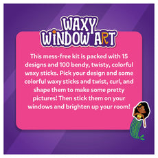 Waxy Window Art Kit for Kids Featuring Pretty Pictures DIY Craft Set