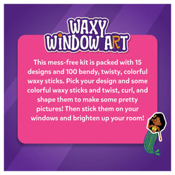 Waxy Window Art Kit for Kids Featuring Pretty Pictures DIY Craft Set