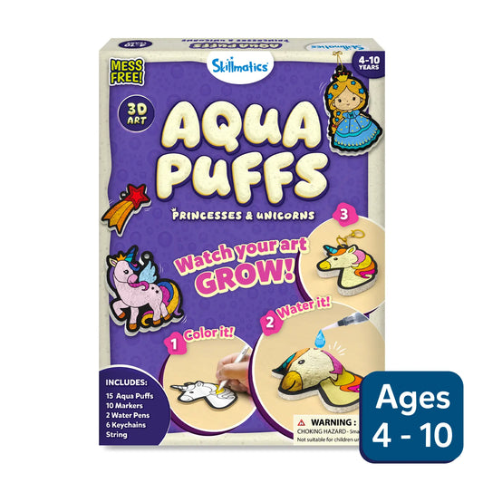 Aqua Puffs: Princesses & Unicorns | 3D Art Kit (ages 4+)