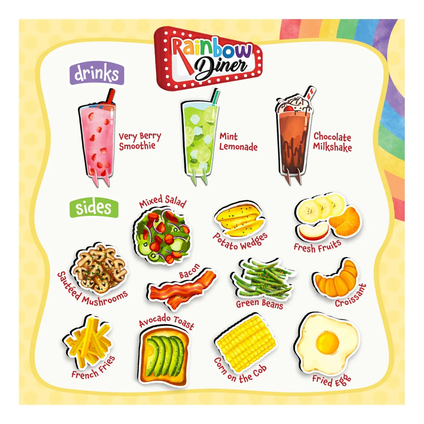 Rainbow Diner | Pretend Play Restaurant Playset (ages 3-8)