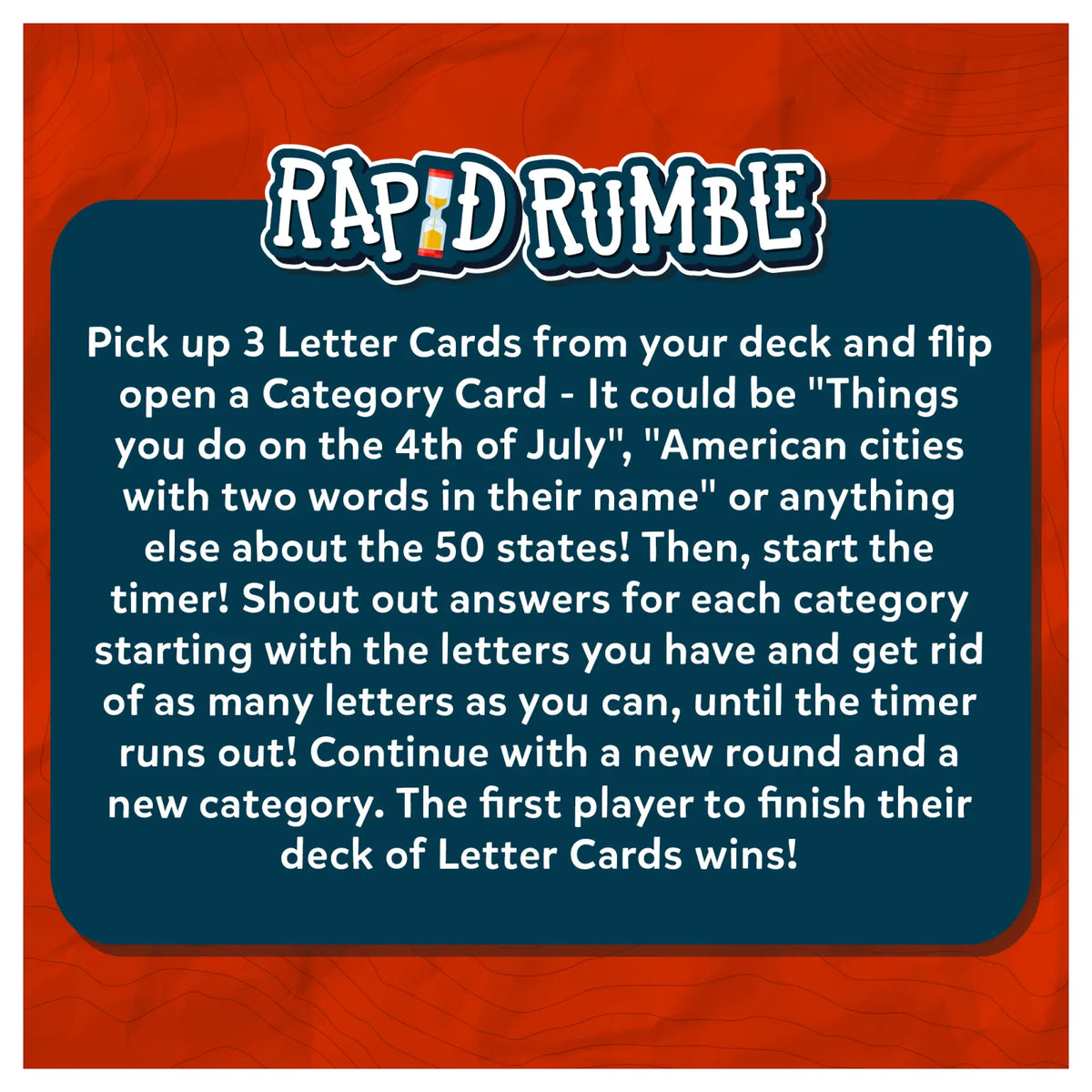 Rapid Rumble Rules Rapid Rumble: A Trip Around The 50 States | Board game (ages 8 ...