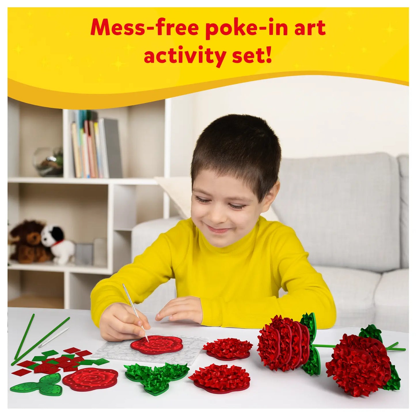 Poke-in Art: Rose Bouquet | Mess-Free Art for Kids (ages 4-12)