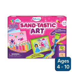 Sand art kit for kids featuring unicorns and princesses from Sand-Tastic Art collection