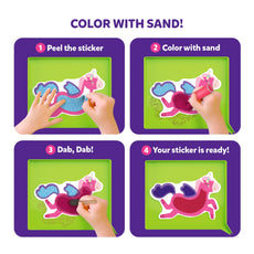 Sand-Tastic Art Unicorns & Princesses controlled-mess sand art sticker instructions for kids