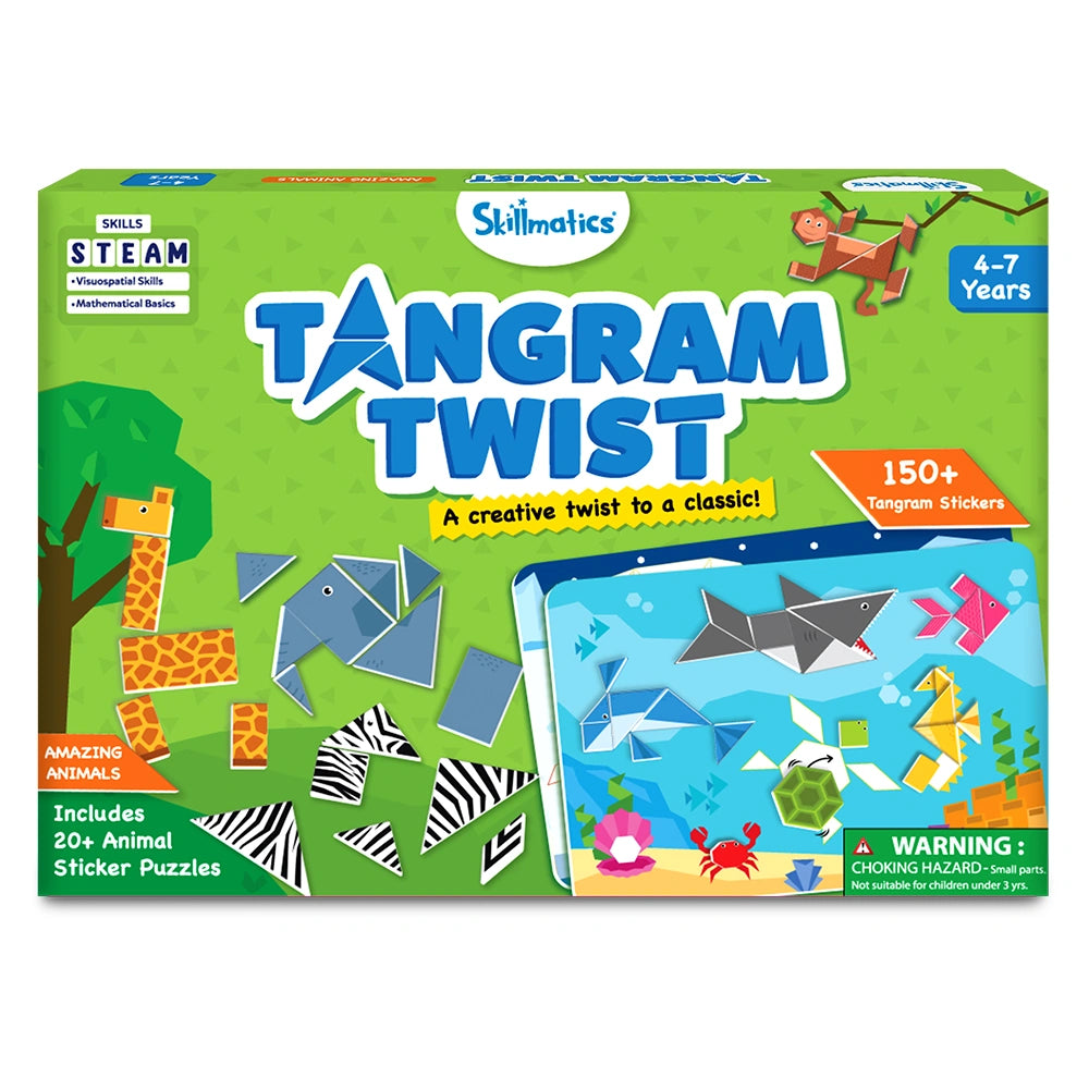 Tangram Twist: Amazing Animals | No mess sticker art (ages 4-7)
