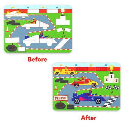 Tangram Twist: Off We Go! | No mess sticker art (ages 4-7)