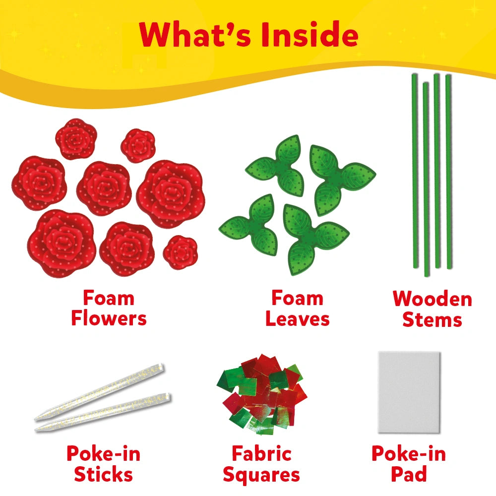 Skillmatics Poke-in Art - Rose Bouquet, Mess-Free Fun for Kids, DIY Wood Craft Kits