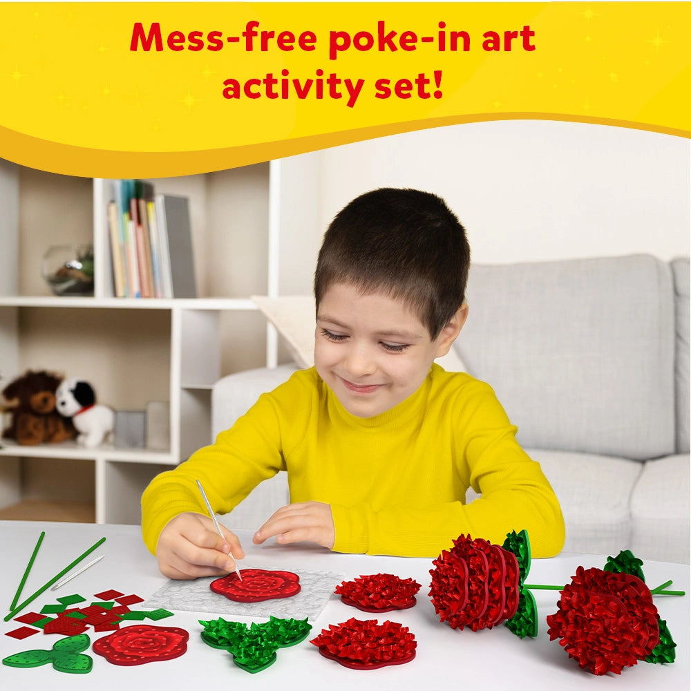 Skillmatics Poke-in Art - Rose Bouquet, Mess-Free Fun for Kids, DIY Wood Craft Kits