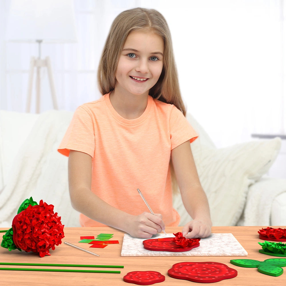 Skillmatics Poke-in Art - Rose Bouquet, Mess-Free Fun for Kids, DIY Wood Craft Kits