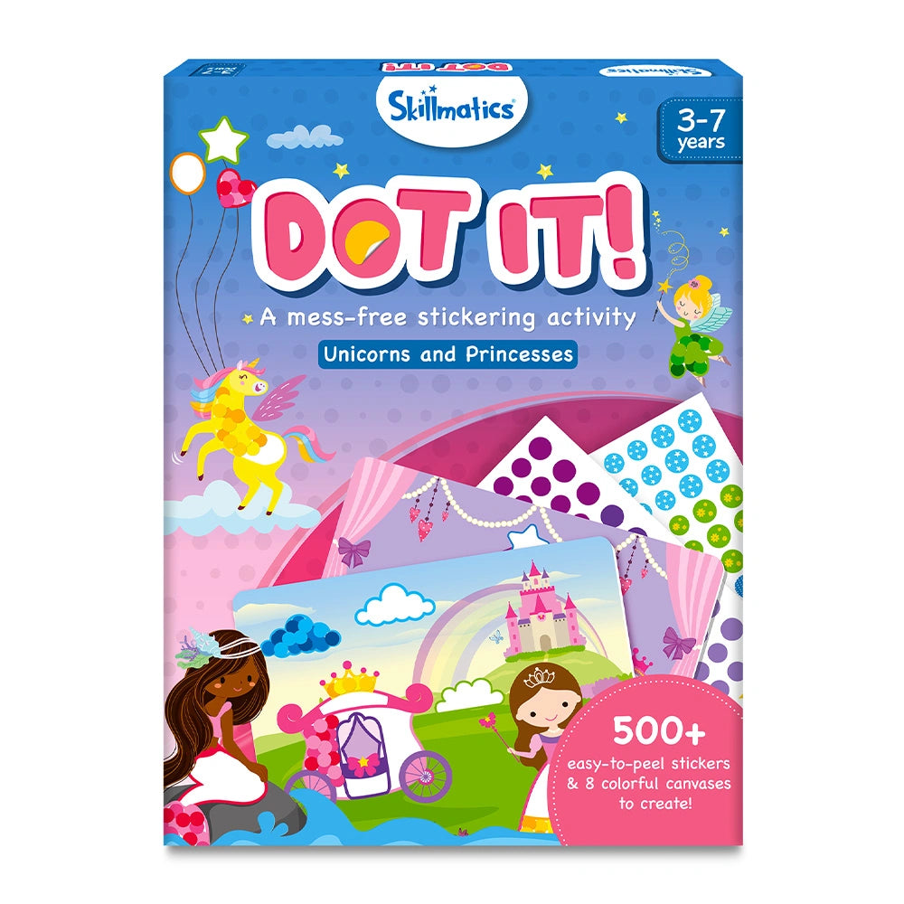 Skillmatics Dot It Sticker Art - Unicorns & Princesses, Mess-Free Fun for Kids