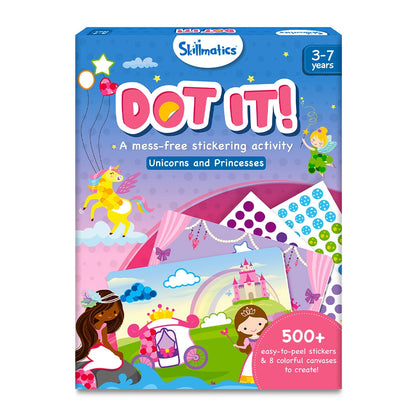 Skillmatics Dot It Sticker Art - Unicorns & Princesses, Mess-Free Fun for Kids