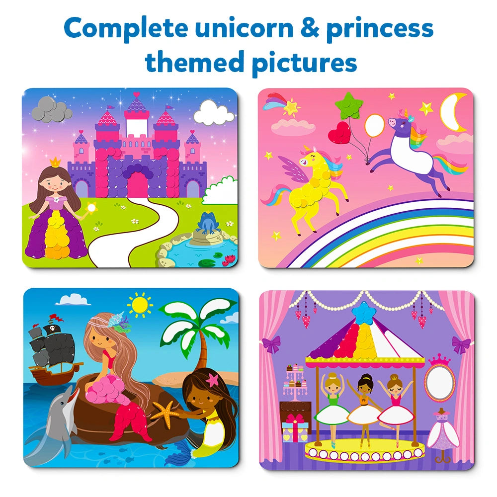Skillmatics Dot It Sticker Art - Unicorns & Princesses, Mess-Free Fun for Kids