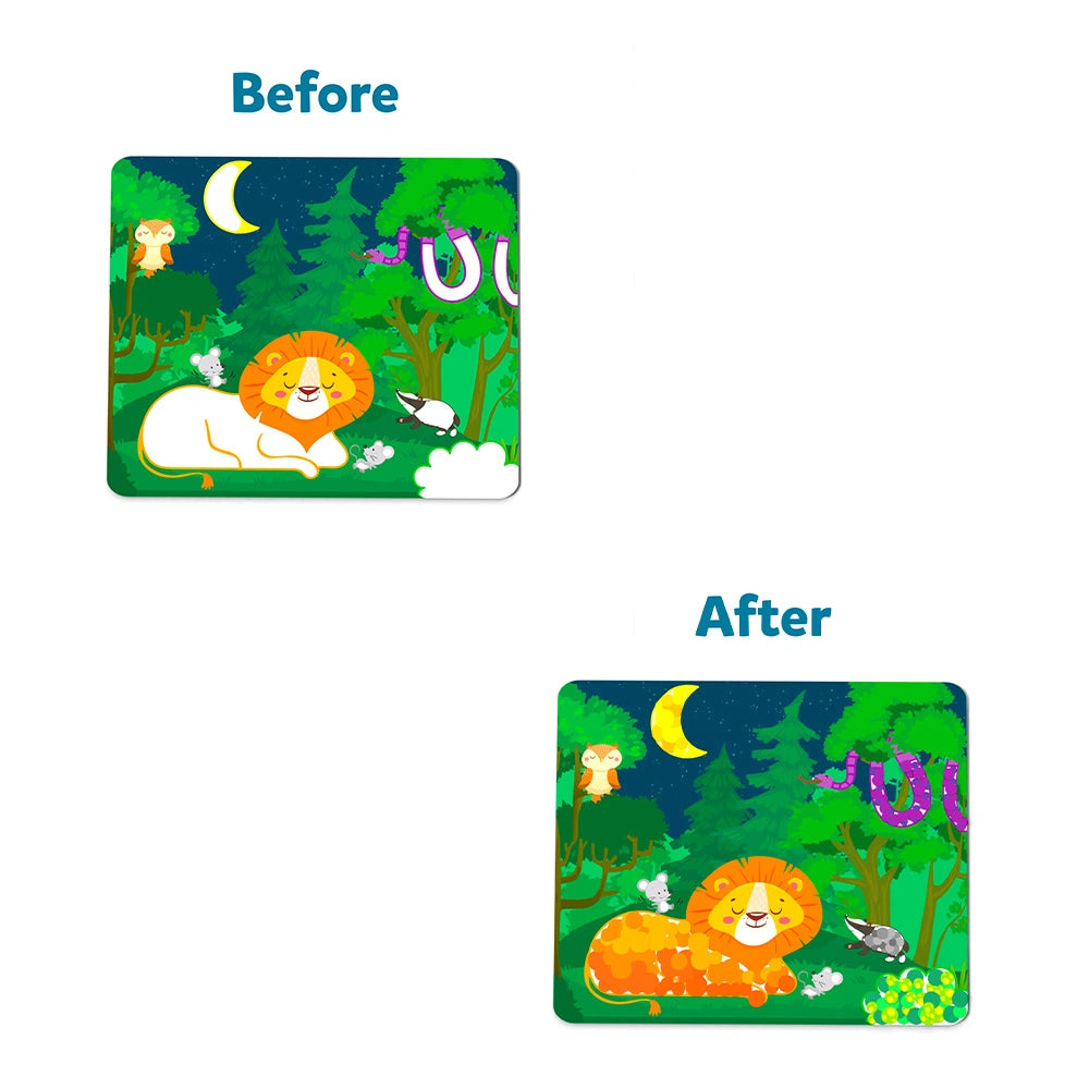 Skillmatics Dot It Sticker Art - Animals, Mess-Free Fun for Kids, 500+ Stickers, Craft Kits