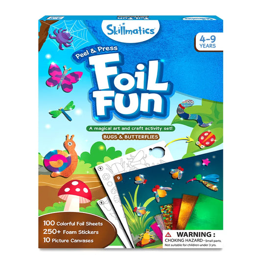 Skillmatics Foil Fun Bugs & Butterflies No Mess Craft Kit, (100+ Piece Art Set)