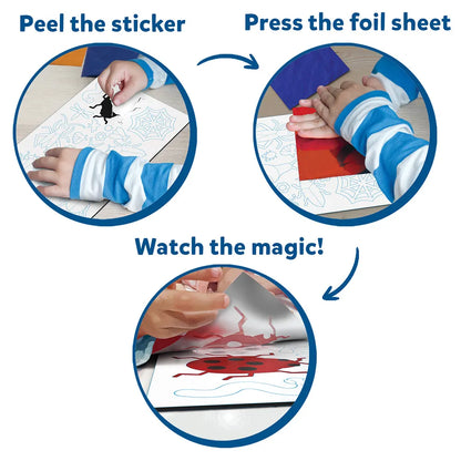 Skillmatics Foil Fun Bugs & Butterflies No Mess Craft Kit, (100+ Piece Art Set)