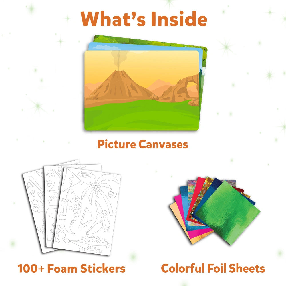 Skillmatics Foil Fun - Dinosaurs, No Mess Art for Kids, Craft Kits & Supplies, DIY Creative Activity