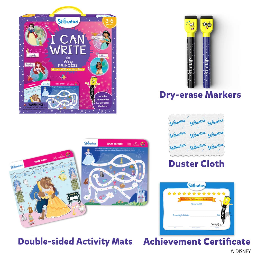 I Can Write: Disney Princess | Reusable Activity Mats (ages 3-6)