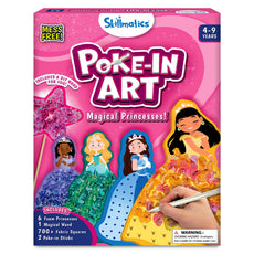 Poke-in art kit for magical princesses featuring colorful princess designs for kids ages 4-9
