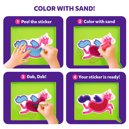 Sand-Tastic Art Unicorns & Princesses | Controlled-Mess Sand Art (ages 4-10)