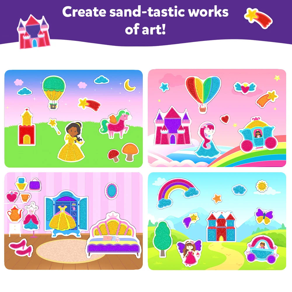 Sand-Tastic Art Unicorns & Princesses | Controlled-Mess Sand Art (ages 4-10)