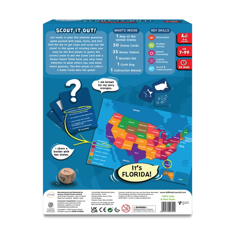Scout it Out: The 50 States | Trivia Board Game (ages 7+)