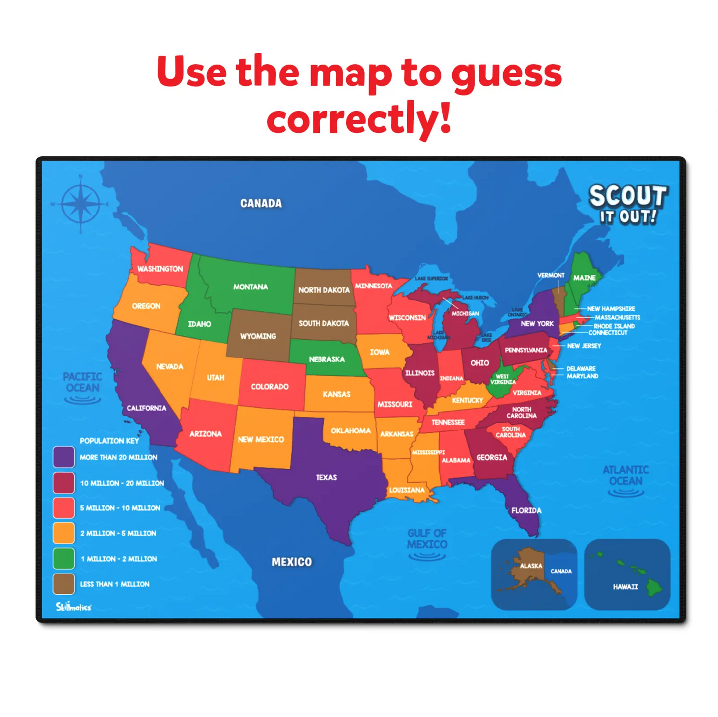 Scout it Out: The 50 States | Trivia Board Game (ages 7+)