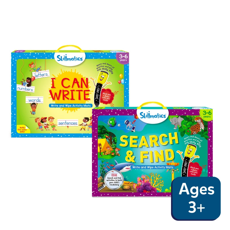 Search & Find + I Can Write: Reusable Activity Mats Combo (ages 3-6)