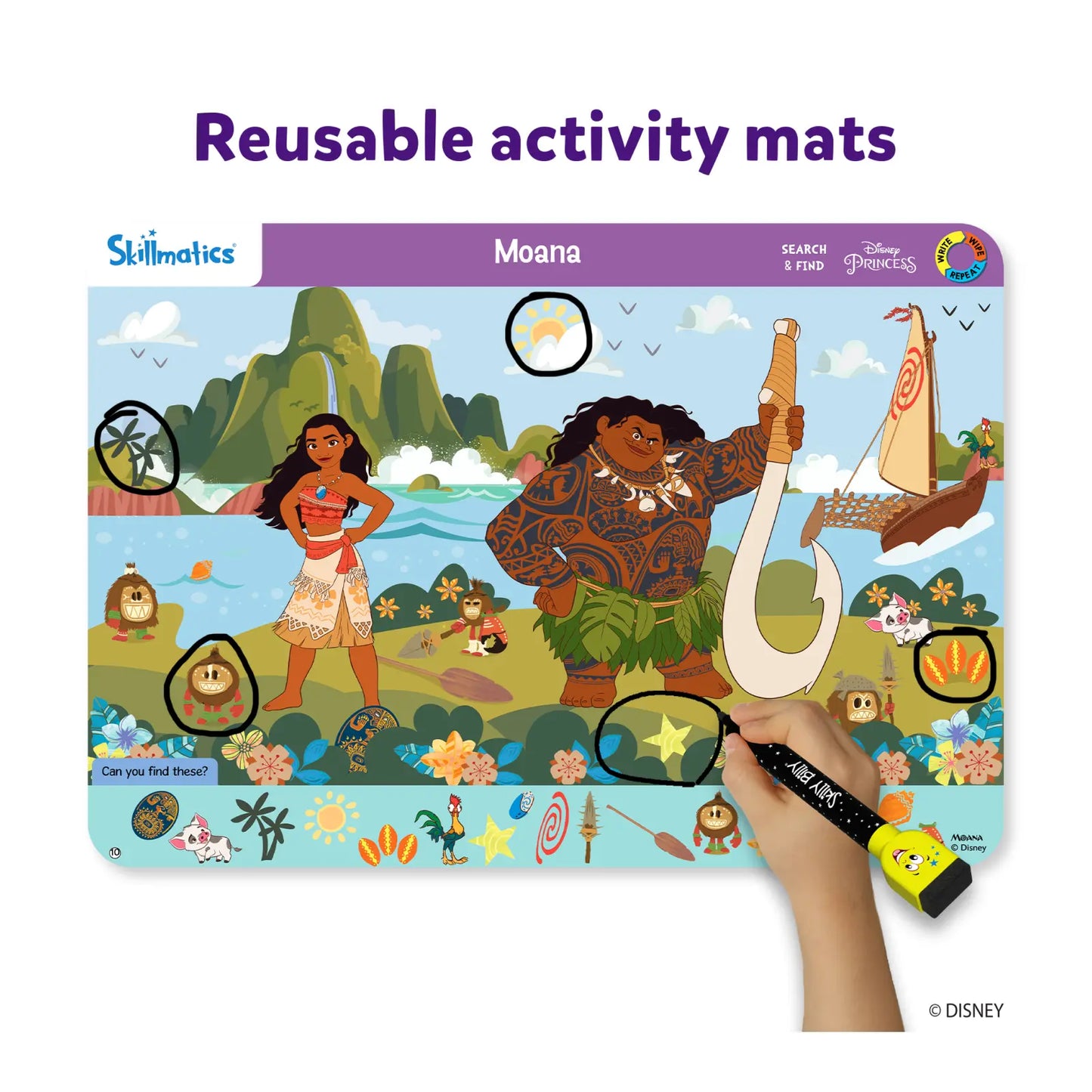 Search & Find: Disney Princesses | Reusable Activity Mats (ages 3-6)