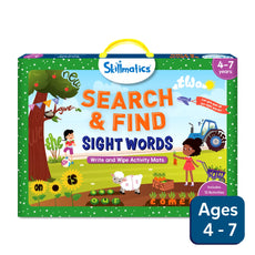 Search and Find Sight Words activity set with reusable mats for ages 3-6