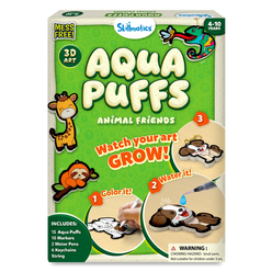 Skilomatics Aqua Puffs Animal Friends packaging with green and beige design