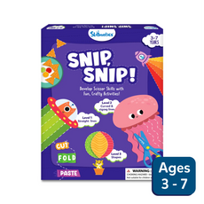Children’s scissor skills activity box from Snip Snip Art & Craft Activity Kit for ages 3 to 7