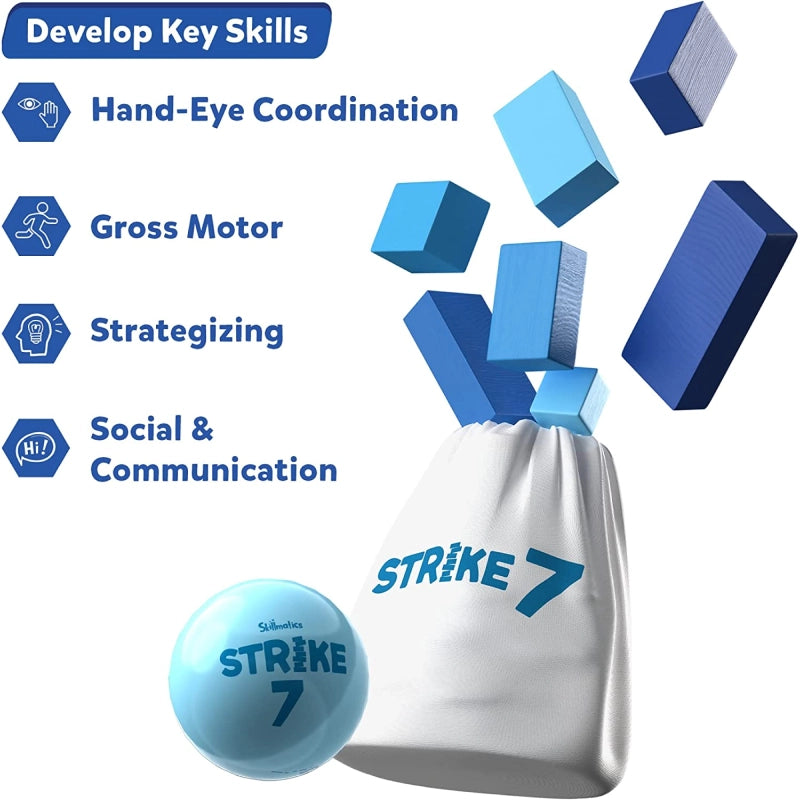 Strike 7 | Strategic Game of Knocking Down & Building Up (ages 6+)