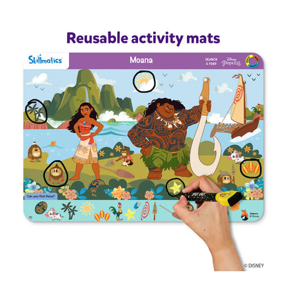 Moana reusable activity mat from Search & Find Disney Princesses for ages 3-6