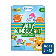 Waxy Window Art Kit for Children featuring Amazing Animals for DIY Kids Craft Projects