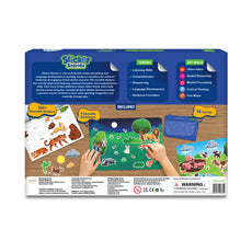 Sticker story activity box for animal adventures on Sticker Stories for ages 3 to 7