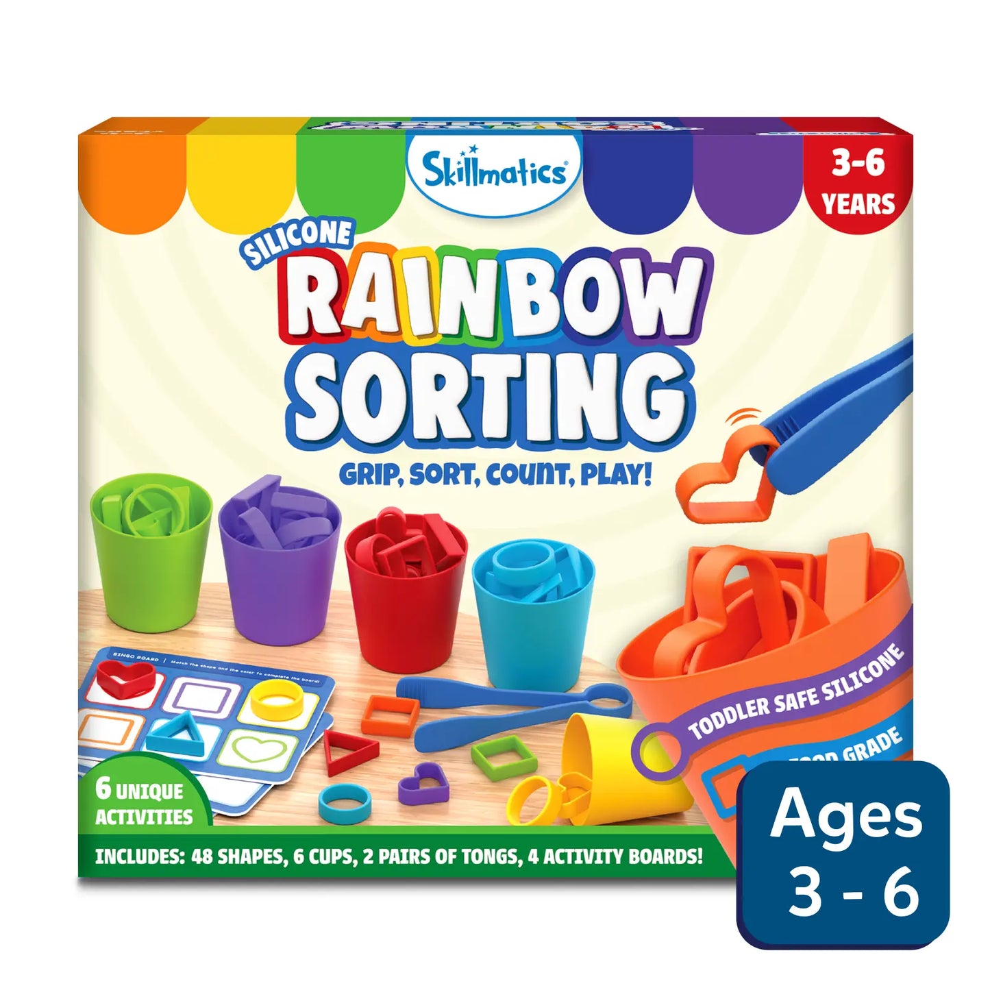 Silicone Rainbow Sorting | Sorting, Counting & Sequencing Toy (ages 3-6)