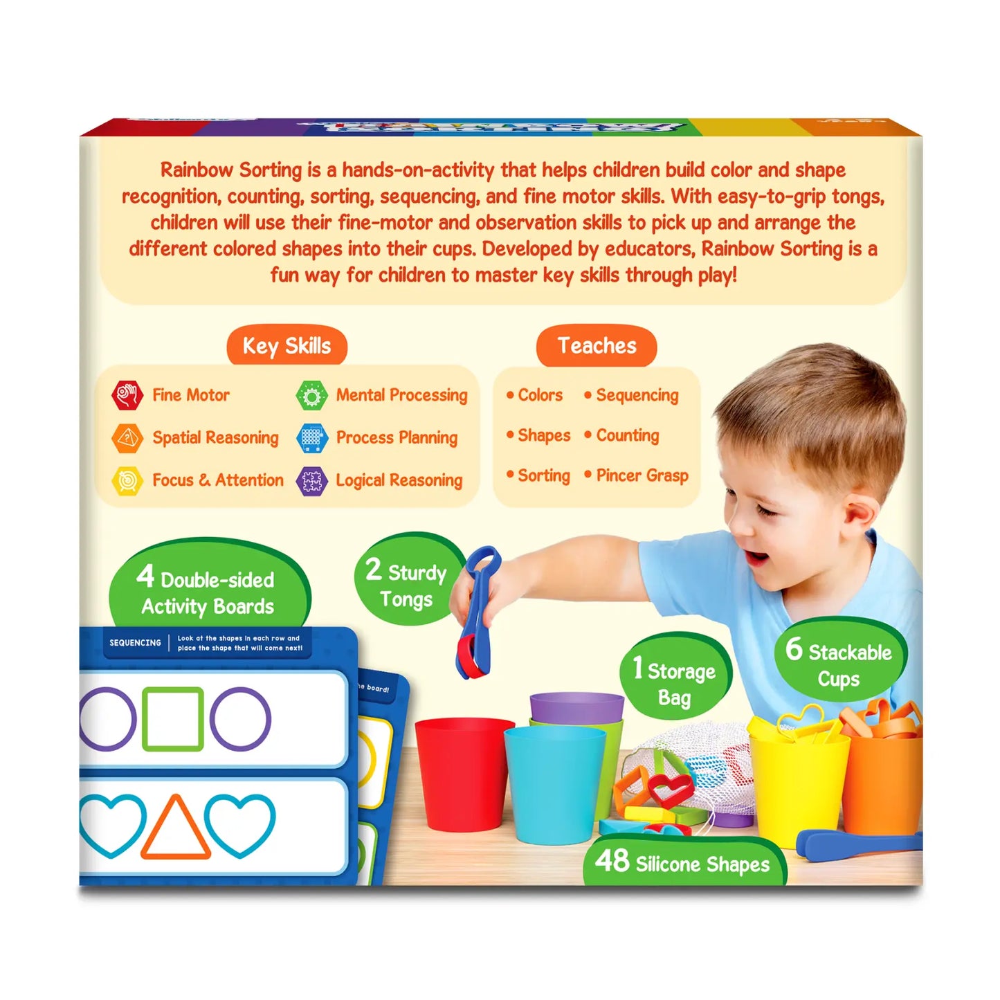 Silicone Rainbow Sorting | Sorting, Counting & Sequencing Toy (ages 3-6)