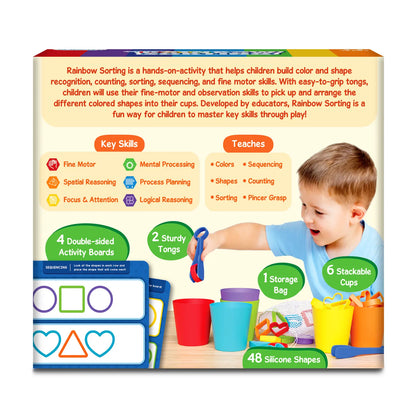 Silicone Rainbow Sorting | Sorting, Counting & Sequencing Toy (ages 3-6)
