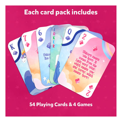 Unicorn Cards | 15 Packs Playing Cards Set (ages 4-7)